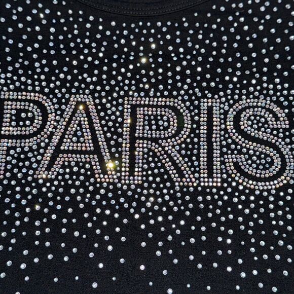 AttitudeâŻParis Rhinestone âParisâ Tee â Black ⢠Womenâs XL ⢠Excellent Condition - Picture 5 of 5